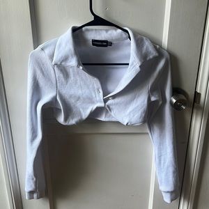 Pretty Little Thing White Long Sleeve Top